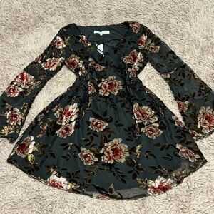 Cupcakes and Cashmere Anthropologie Women Valda Velvet Long Sleeve Mini Dress